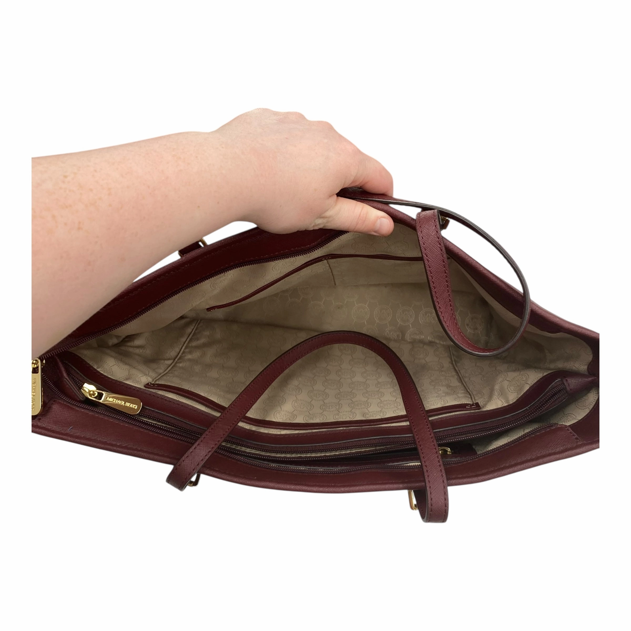 Laptop Bag Designer By Michael Kors In Maroon, Size:Medium