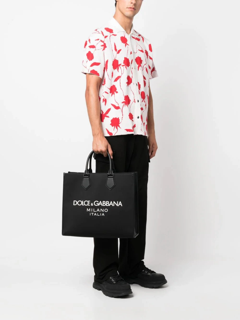 Large Logo-Embossed Tote Bag