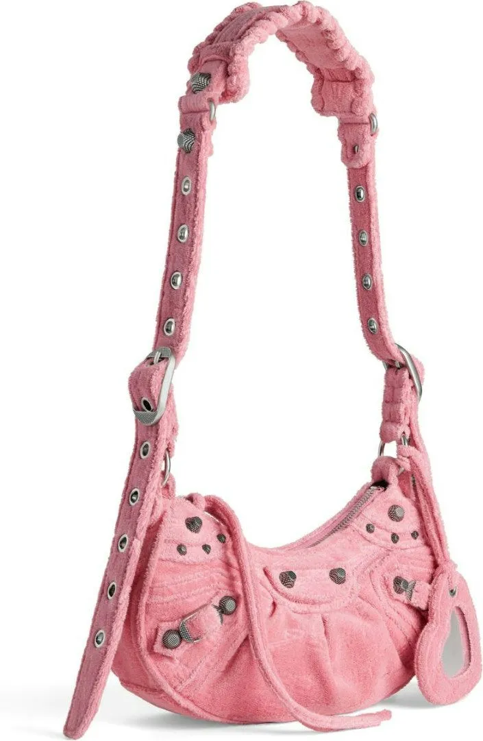 LE CAGOLE XS LEATHER SHOULDER BAG