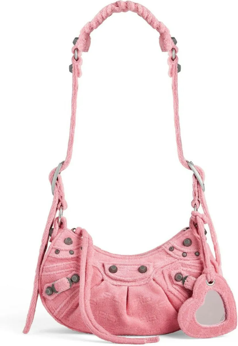 LE CAGOLE XS LEATHER SHOULDER BAG