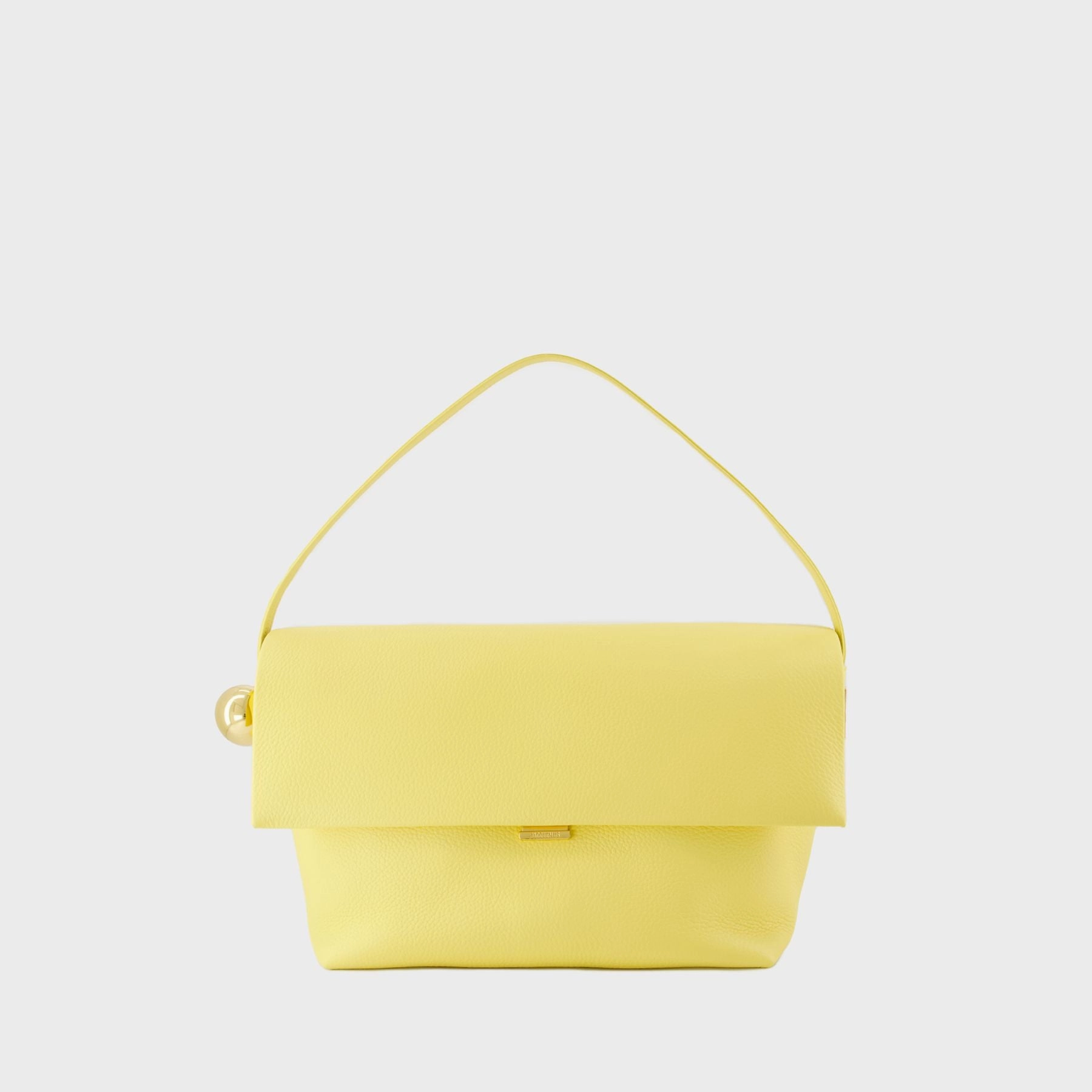 Le Grand Rond Carre Bag - Jacquemus - Leather - Light Yellow