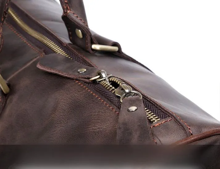 Leather Mens Weekender Bag Cool Travel Bag Duffle Bags Overnight Bag for men