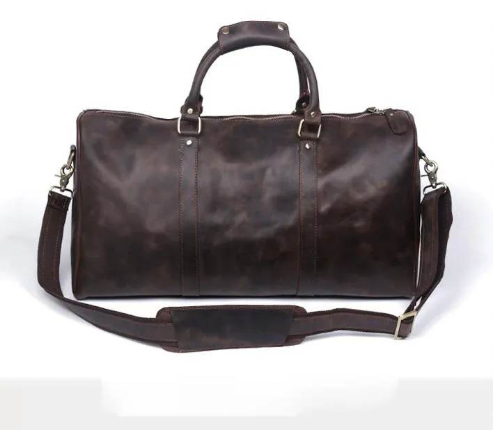 Leather Mens Weekender Bag Cool Travel Bag Duffle Bags Overnight Bag for men