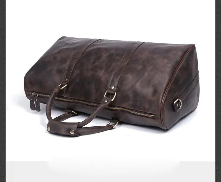 Leather Mens Weekender Bag Cool Travel Bag Duffle Bags Overnight Bag for men