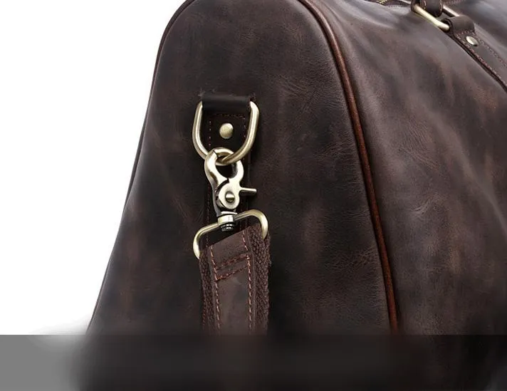 Leather Mens Weekender Bag Cool Travel Bag Duffle Bags Overnight Bag for men