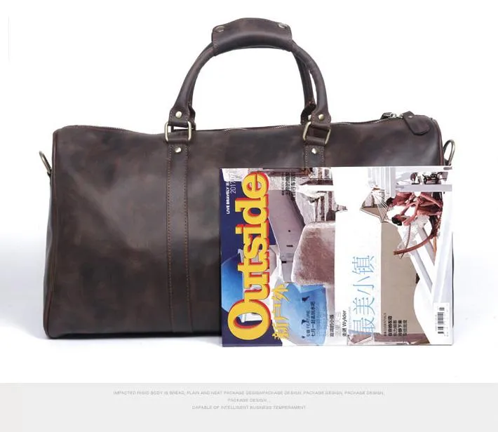 Leather Mens Weekender Bag Cool Travel Bag Duffle Bags Overnight Bag for men