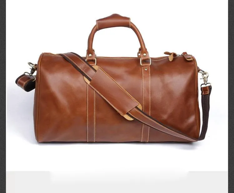 Leather Mens Weekender Bag Cool Travel Bag Duffle Bags Overnight Bag for men