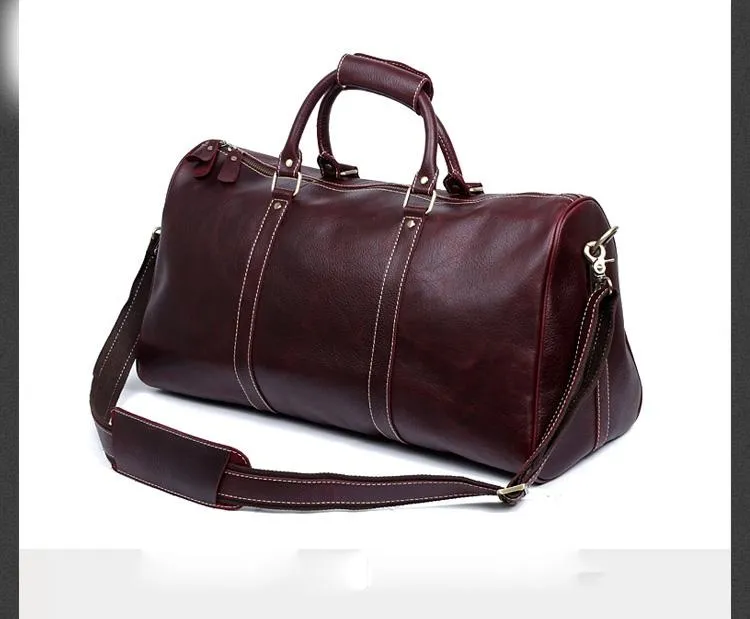 Leather Mens Weekender Bag Cool Travel Bag Duffle Bags Overnight Bag for men