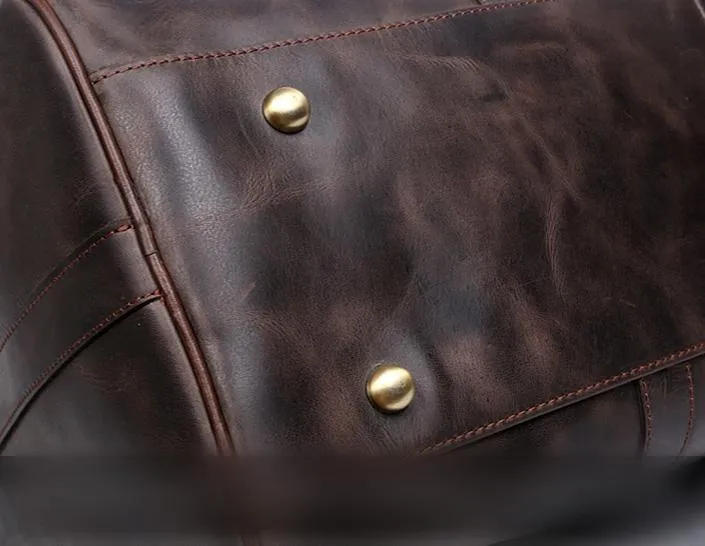Leather Mens Weekender Bag Cool Travel Bag Duffle Bags Overnight Bag for men