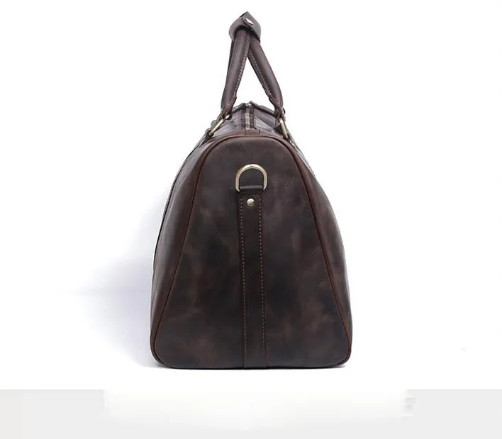 Leather Mens Weekender Bag Cool Travel Bag Duffle Bags Overnight Bag for men