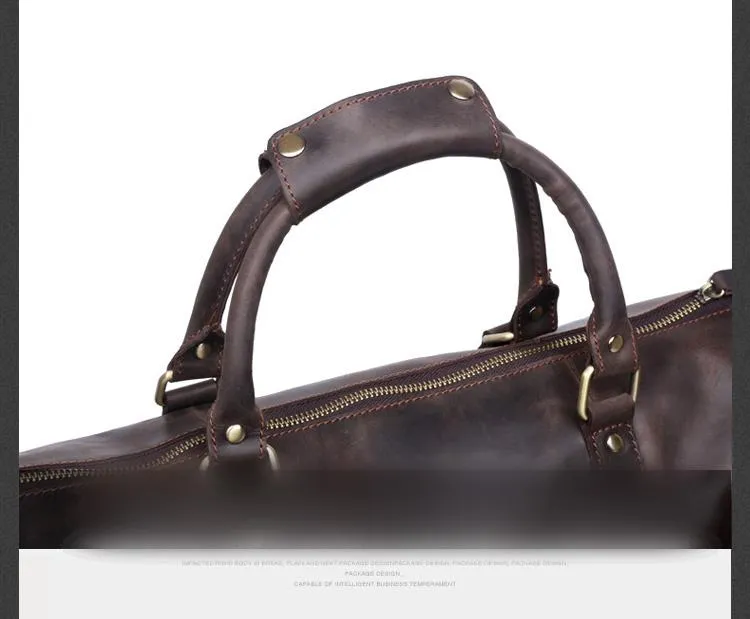 Leather Mens Weekender Bag Cool Travel Bag Duffle Bags Overnight Bag for men