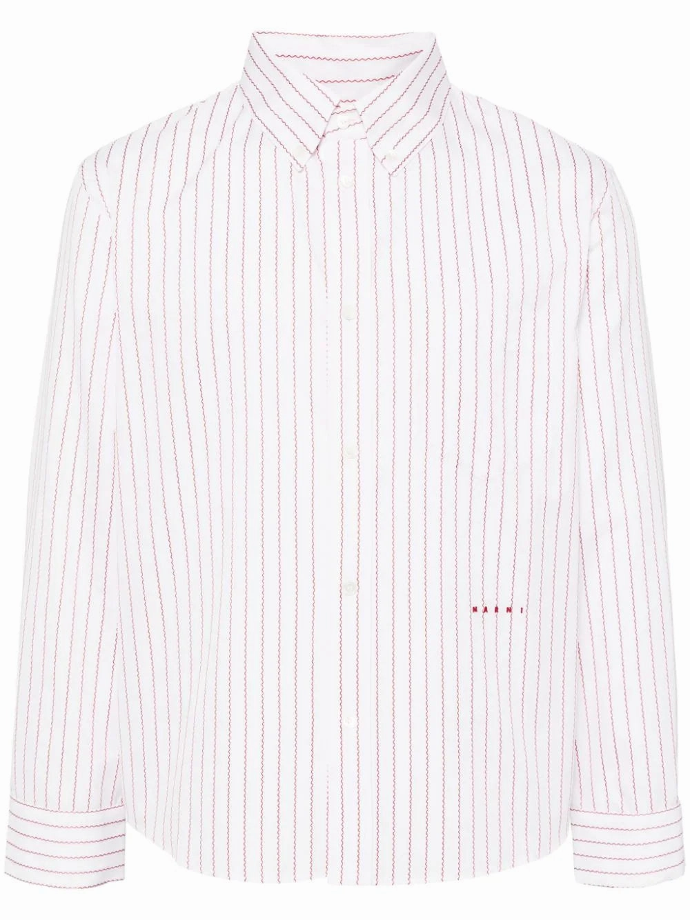 Logo-Embroidered Striped Cotton Shirt