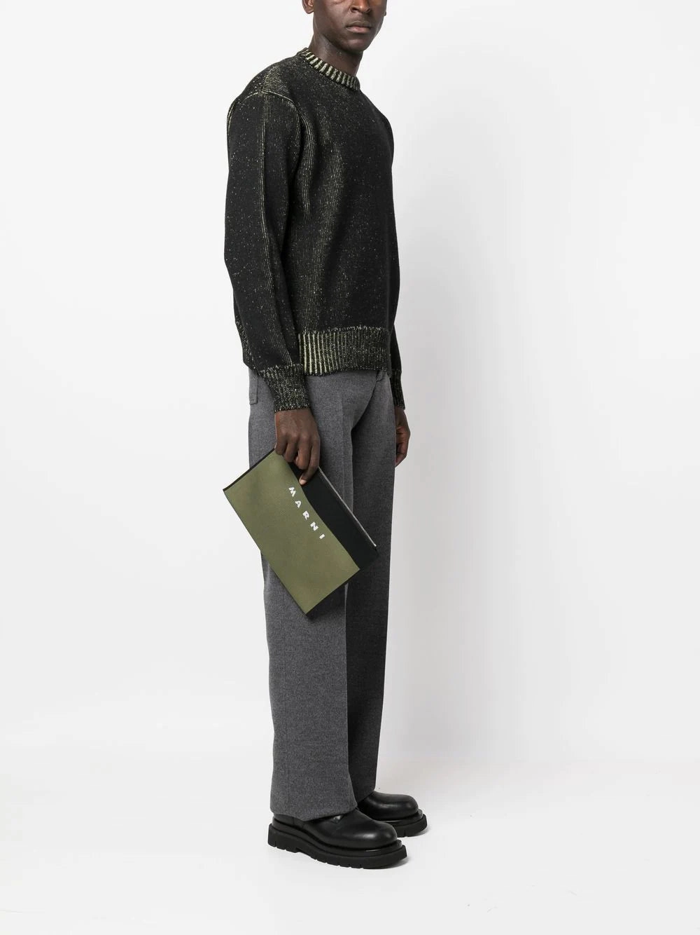 Logo-Jacquard Clutch Bag
