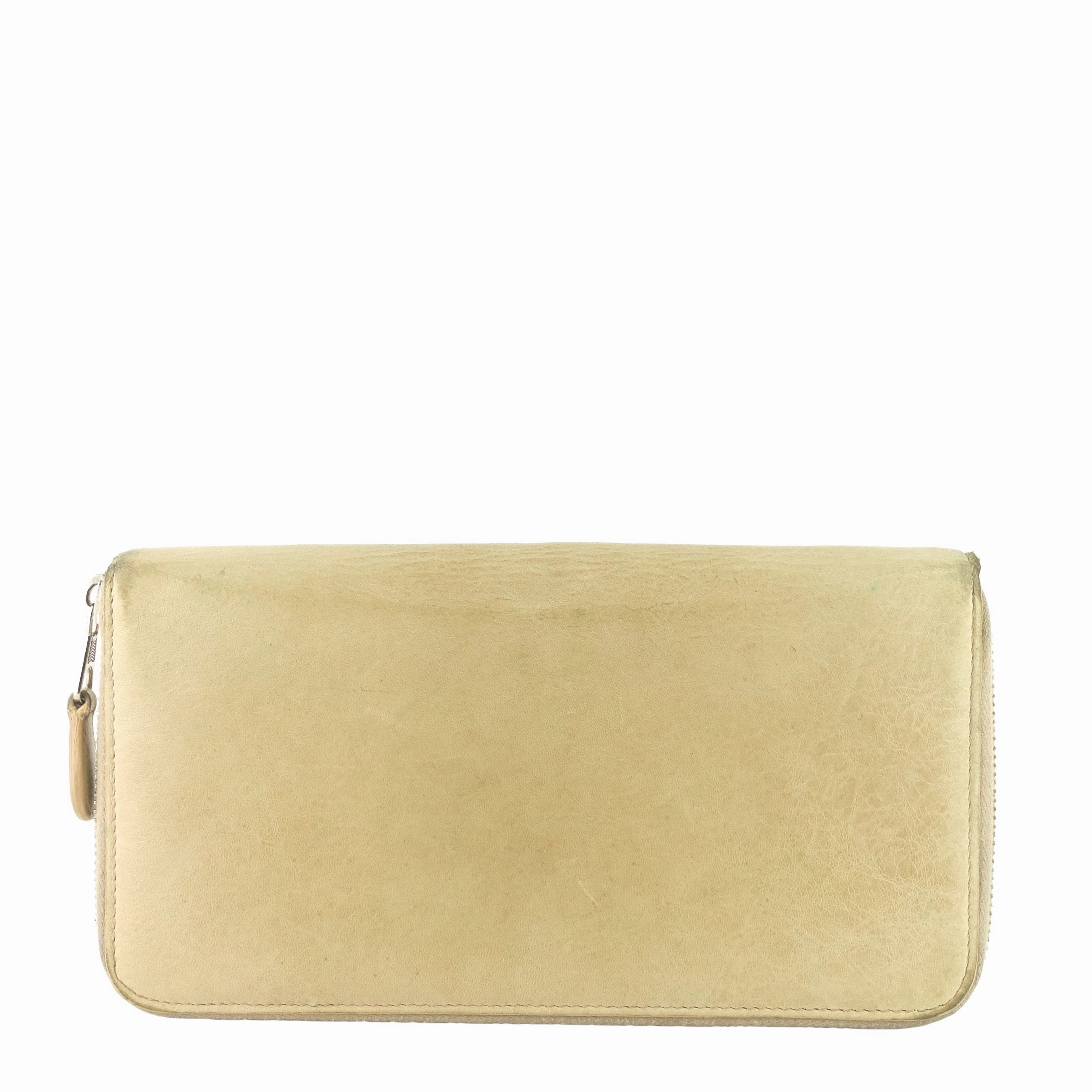 Long Zipper Agneau Leather Wallet