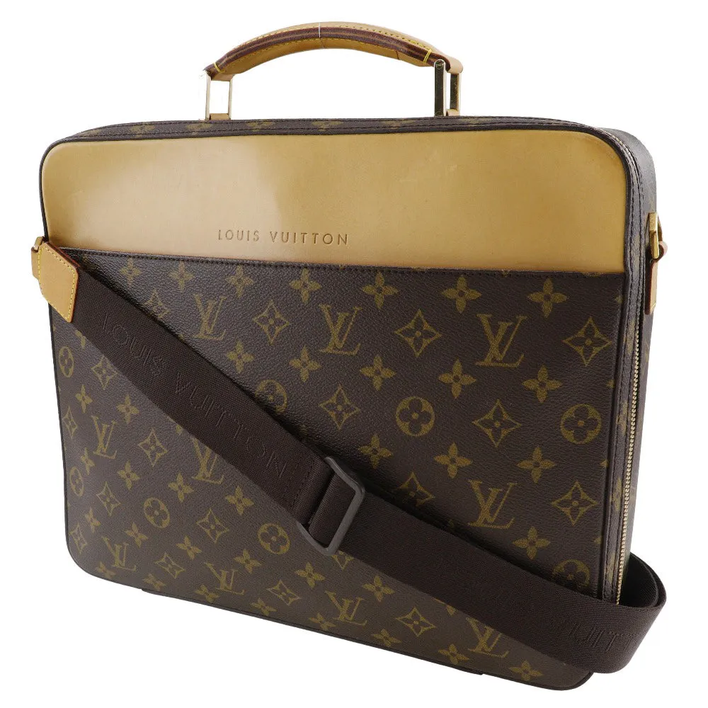 LOUIS VUITTON Business bag Monogram canvas Brown 2WAYShoulder Special order Porto Ordina Tour Savanna mens Used
