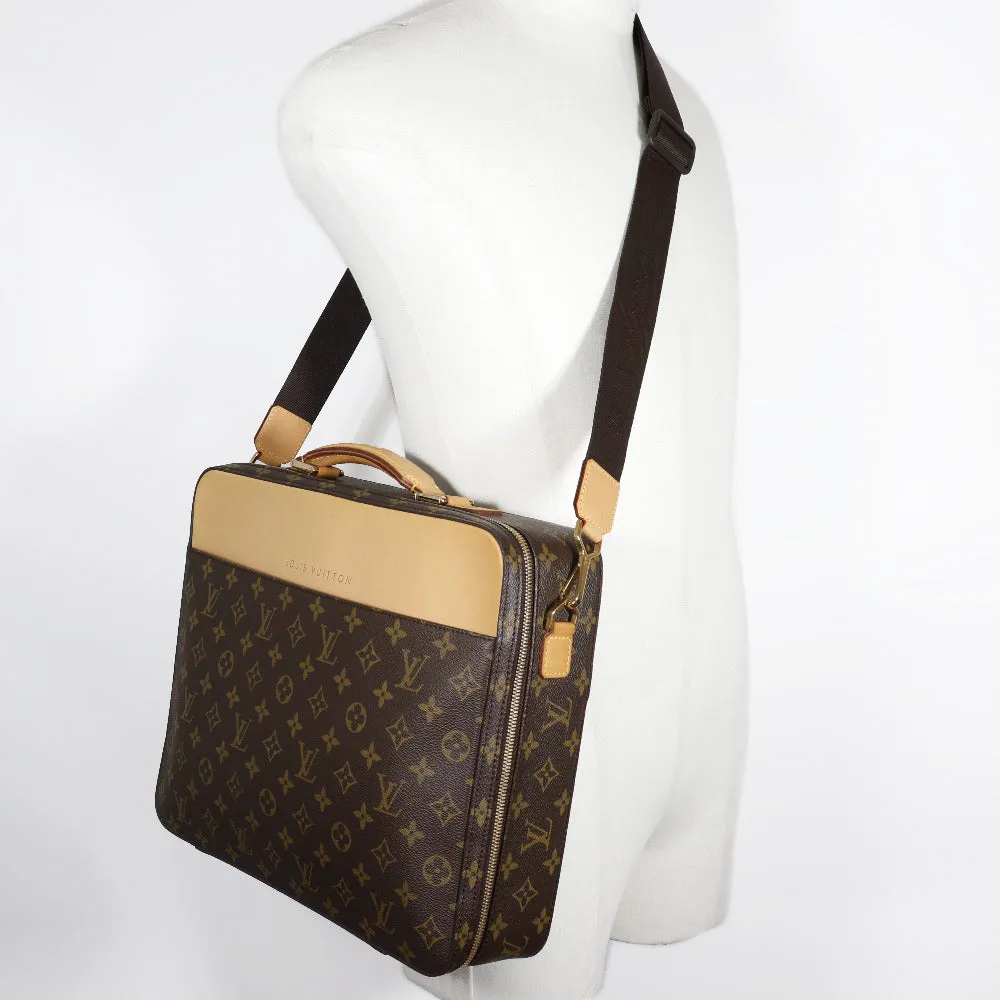 LOUIS VUITTON Business bag Monogram canvas Brown 2WAYShoulder Special order Porto Ordina Tour Savanna mens Used