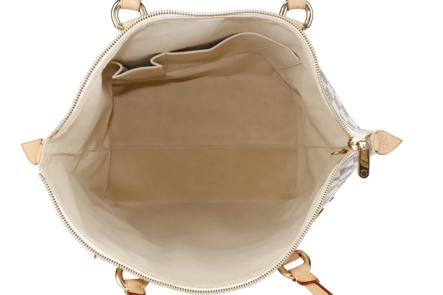 LOUIS VUITTON SALEYA GM DAMIER AZUR SHOULDER BAG CANVAS GOLD HARDWARE DU1067 NO DUST COVER