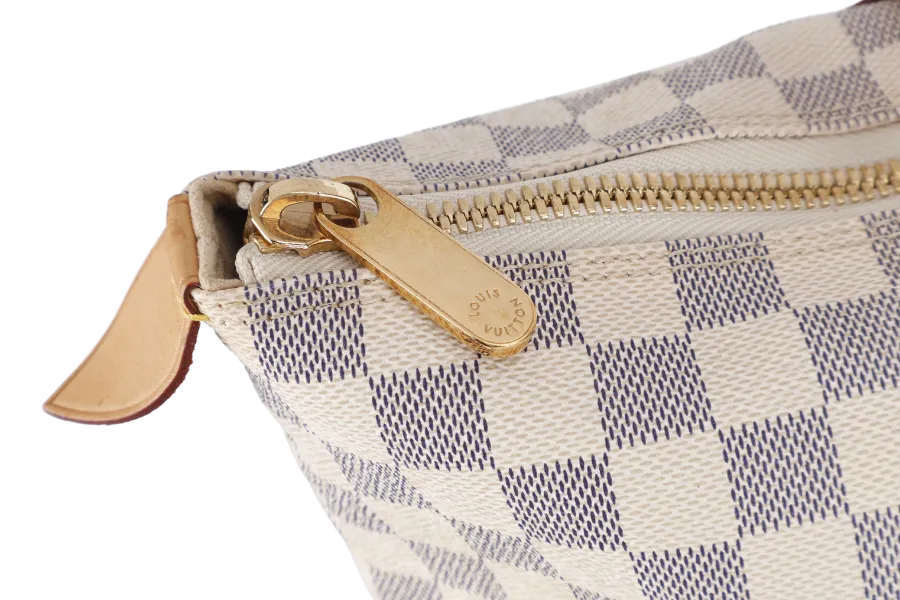 LOUIS VUITTON SALEYA GM DAMIER AZUR SHOULDER BAG CANVAS GOLD HARDWARE DU1067 NO DUST COVER