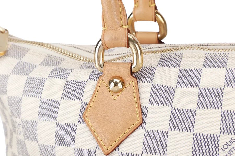 LOUIS VUITTON SALEYA GM DAMIER AZUR SHOULDER BAG CANVAS GOLD HARDWARE DU1067 NO DUST COVER