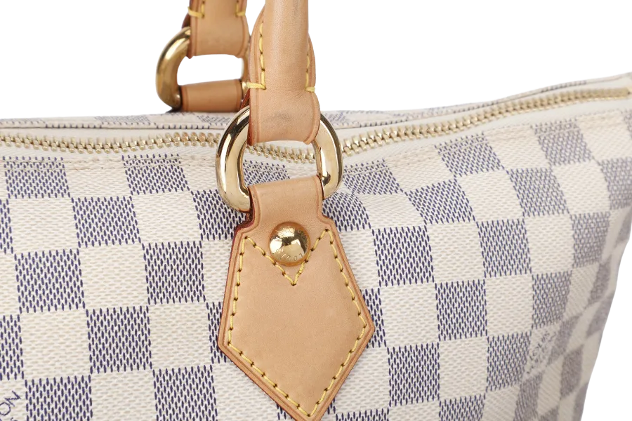 LOUIS VUITTON SALEYA GM DAMIER AZUR SHOULDER BAG CANVAS GOLD HARDWARE DU1067 NO DUST COVER