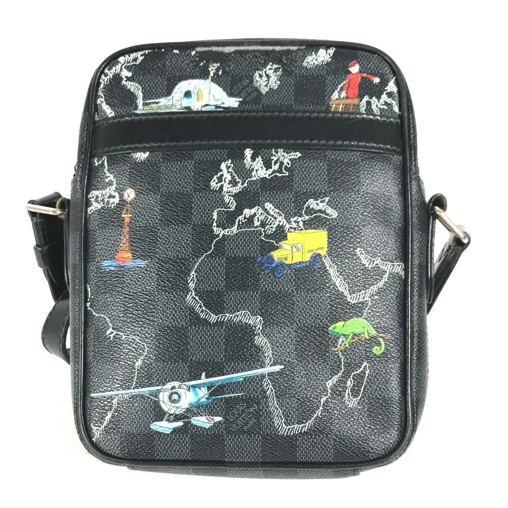 LOUIS VUITTON Shoulder Bag Graphite canvas black Damier Graphite Map Danube PM NM mens Used