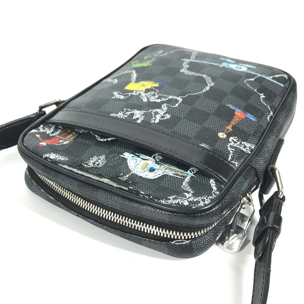 LOUIS VUITTON Shoulder Bag Graphite canvas black Damier Graphite Map Danube PM NM mens Used