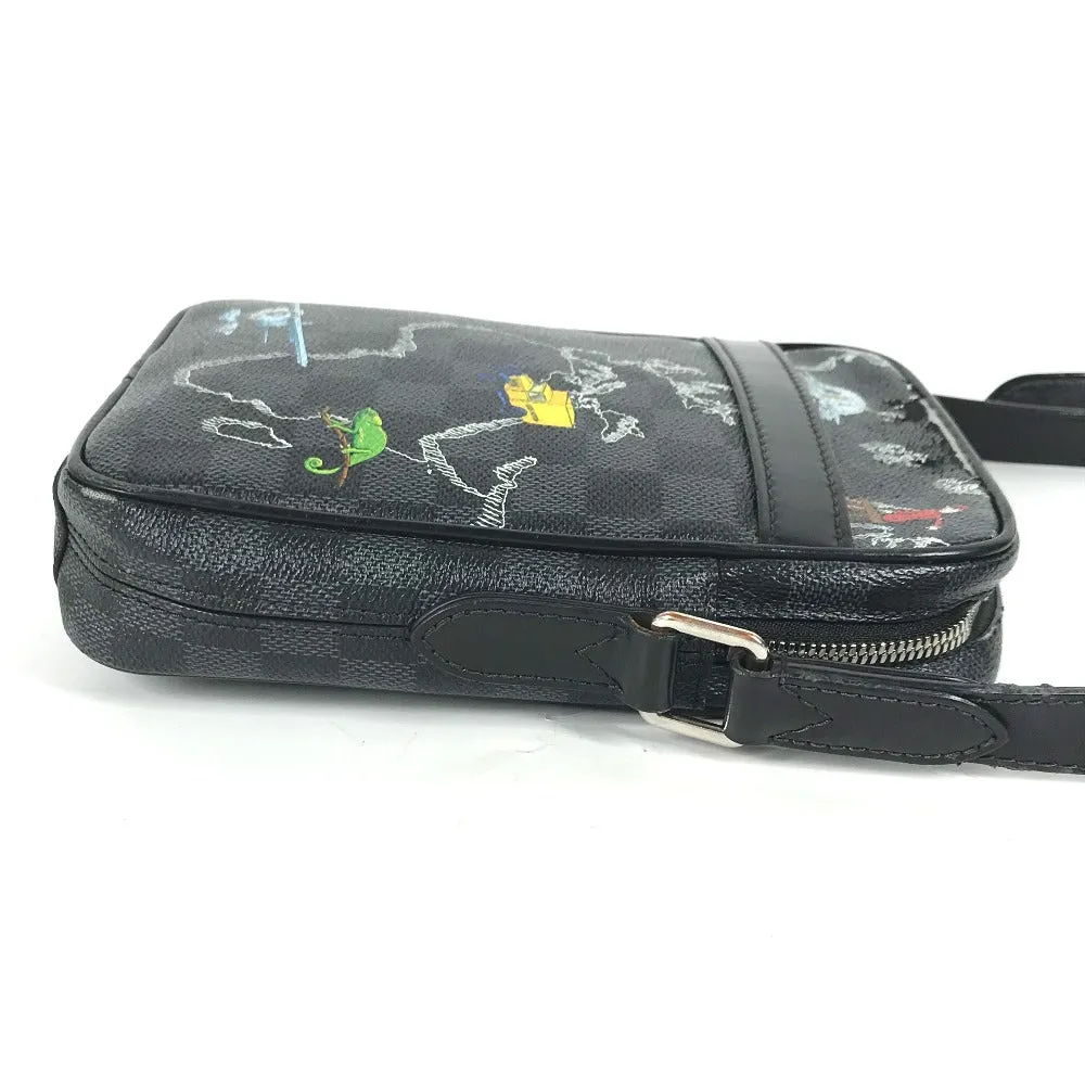 LOUIS VUITTON Shoulder Bag Graphite canvas black Damier Graphite Map Danube PM NM mens Used