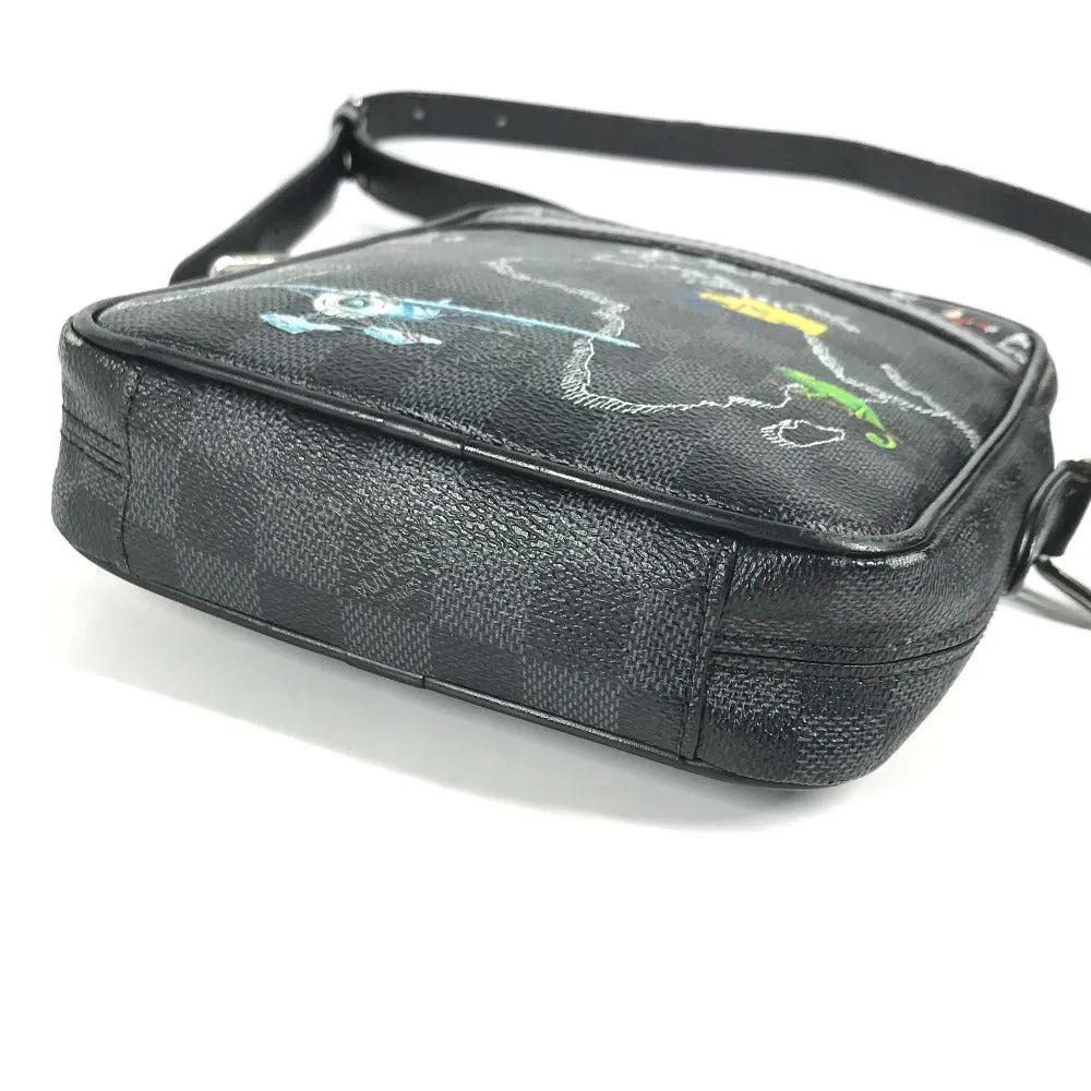 LOUIS VUITTON Shoulder Bag Graphite canvas black Damier Graphite Map Danube PM NM mens Used
