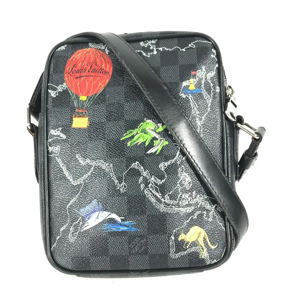 LOUIS VUITTON Shoulder Bag Graphite canvas black Damier Graphite Map Danube PM NM mens Used