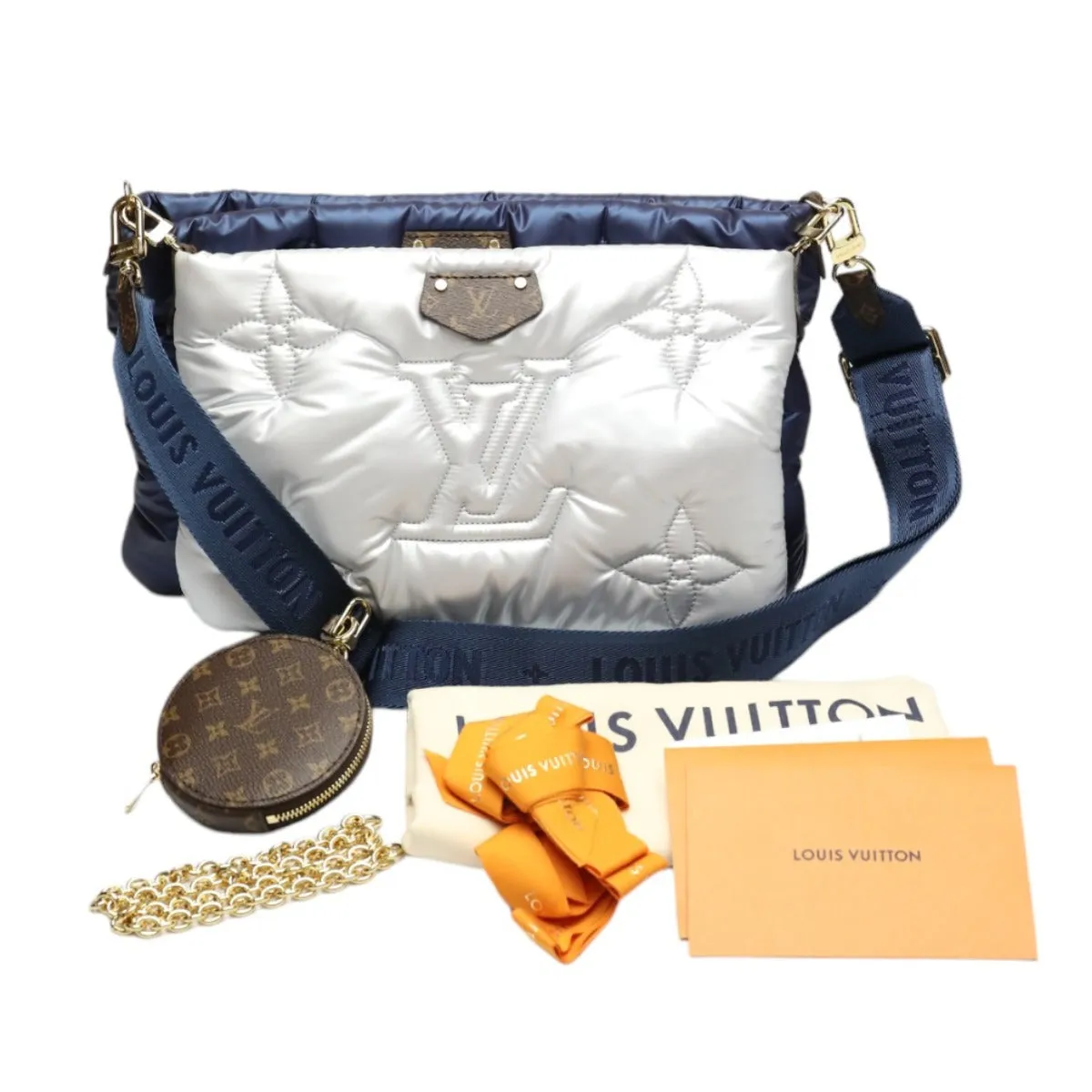LOUIS VUITTON Shoulder Bag M21057 Monogram canvas Recycled nylon Navy/Silver Bags and pouches Monogram Maximulti Pochette Accessory Women Used