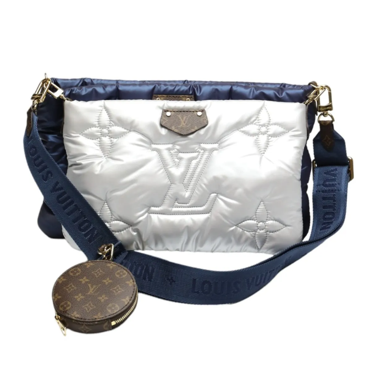 LOUIS VUITTON Shoulder Bag M21057 Monogram canvas Recycled nylon Navy/Silver Bags and pouches Monogram Maximulti Pochette Accessory Women Used
