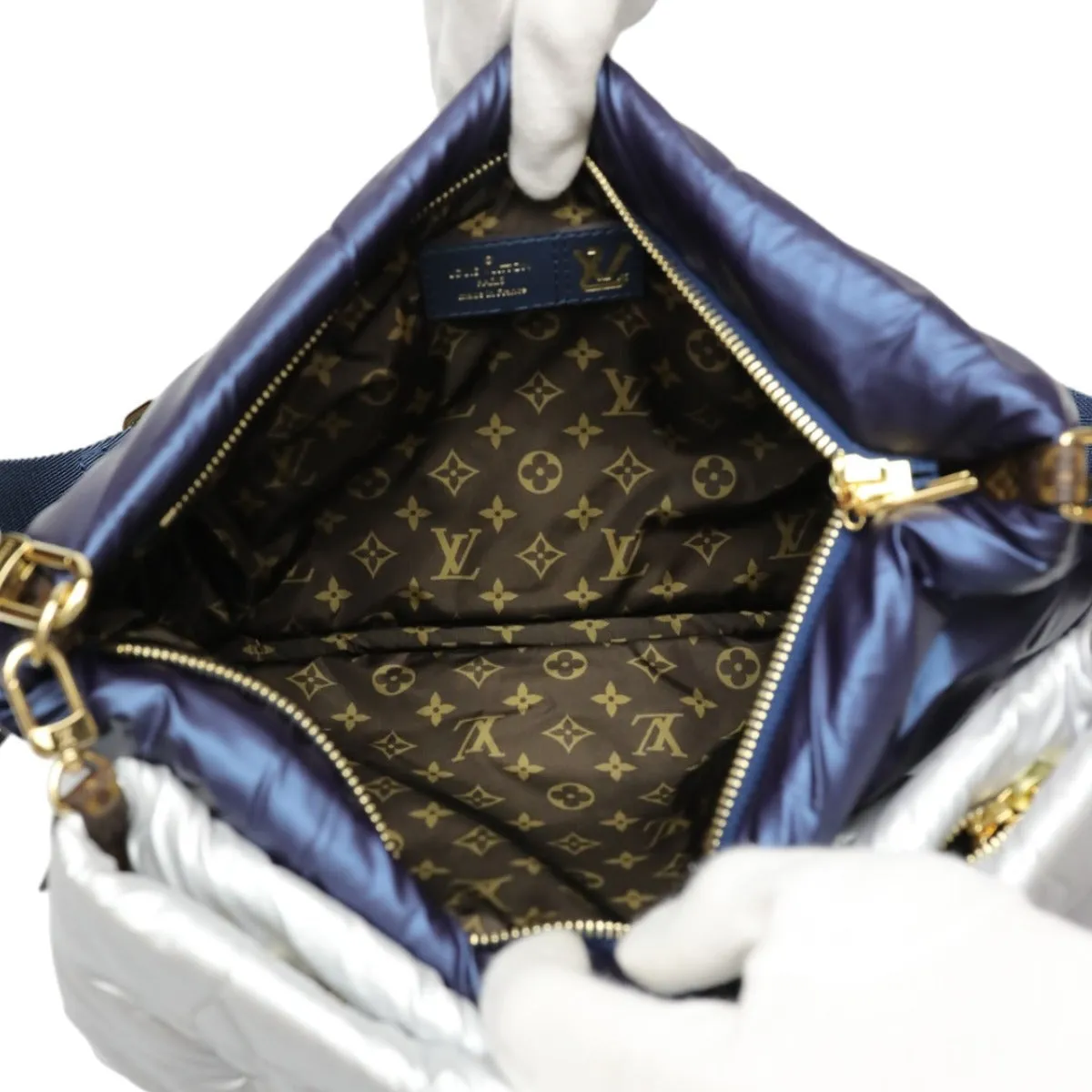 LOUIS VUITTON Shoulder Bag M21057 Monogram canvas Recycled nylon Navy/Silver Bags and pouches Monogram Maximulti Pochette Accessory Women Used