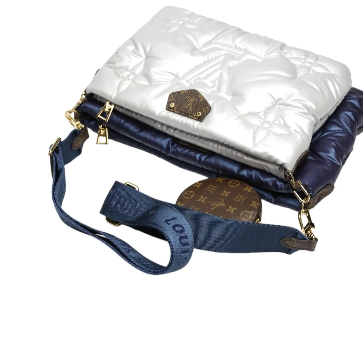 LOUIS VUITTON Shoulder Bag M21057 Monogram canvas Recycled nylon Navy/Silver Bags and pouches Monogram Maximulti Pochette Accessory Women Used