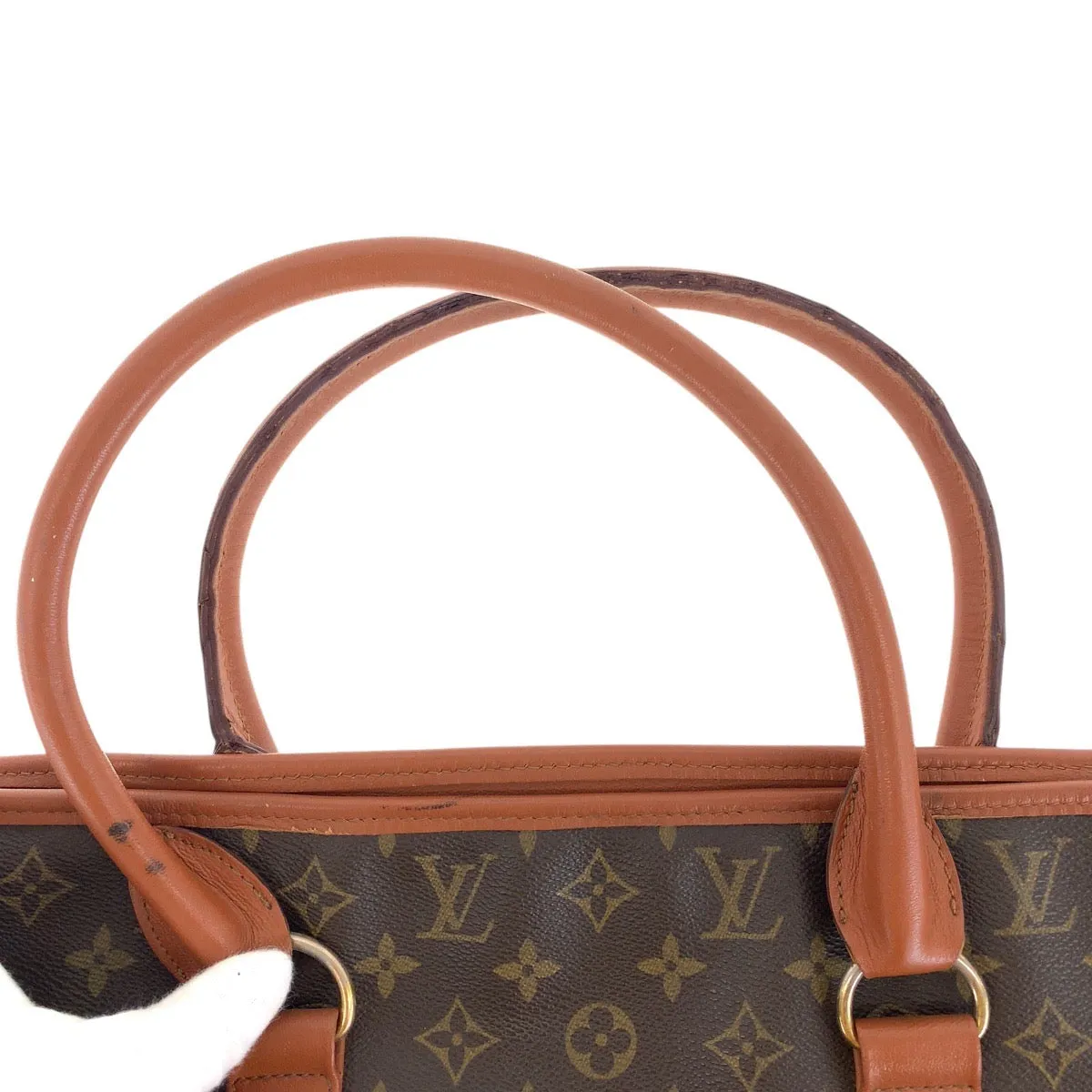 LOUIS VUITTON Tote Bag M42425 PVC, Leather Brown Tote Bag Shoulder Bag Monogram Weekend PM Women Used