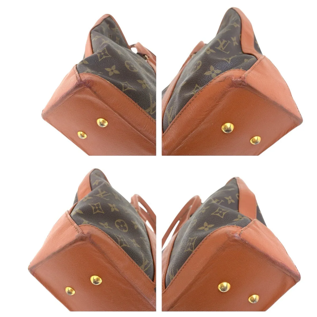 LOUIS VUITTON Tote Bag M42425 PVC, Leather Brown Tote Bag Shoulder Bag Monogram Weekend PM Women Used