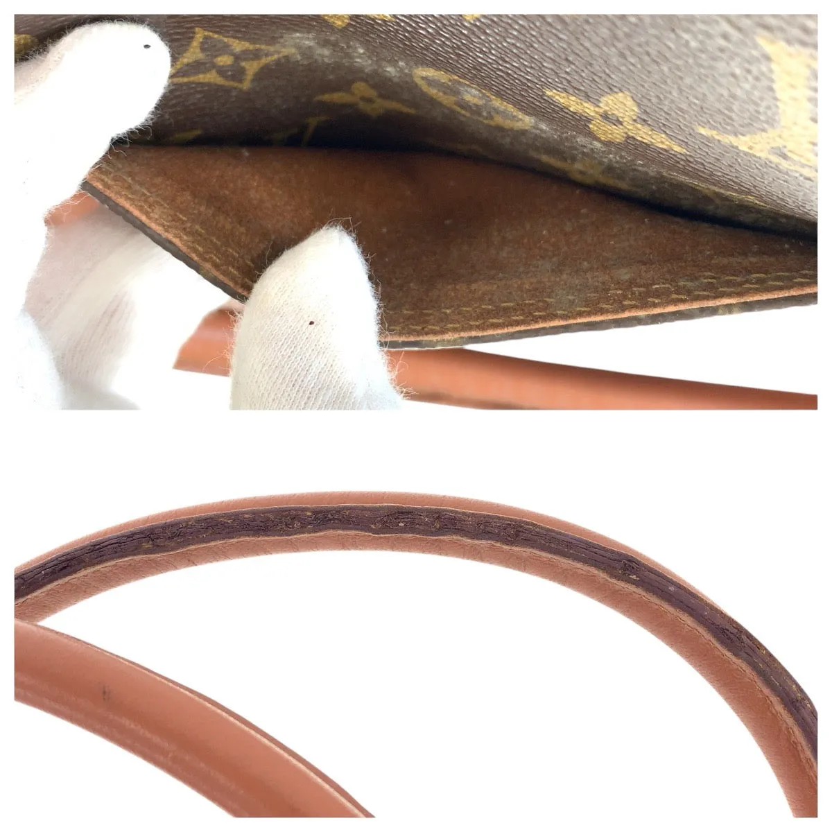 LOUIS VUITTON Tote Bag M42425 PVC, Leather Brown Tote Bag Shoulder Bag Monogram Weekend PM Women Used