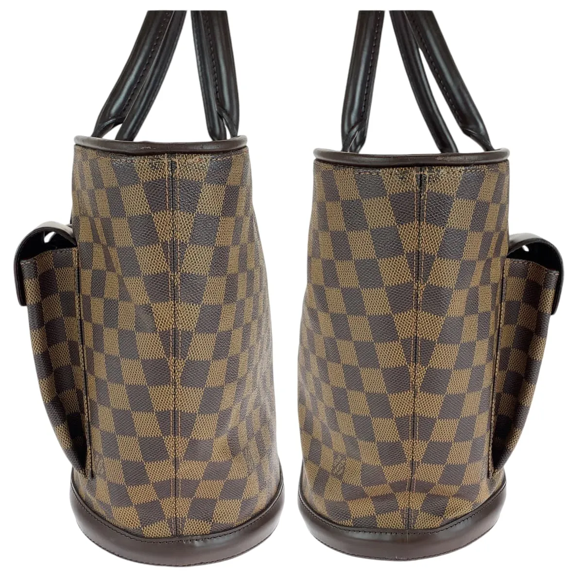 LOUIS VUITTON Tote Bag N51120 PVC Brown Gold Metal Tote Bag Shoulder Bag Damier Manosque GM Women Used