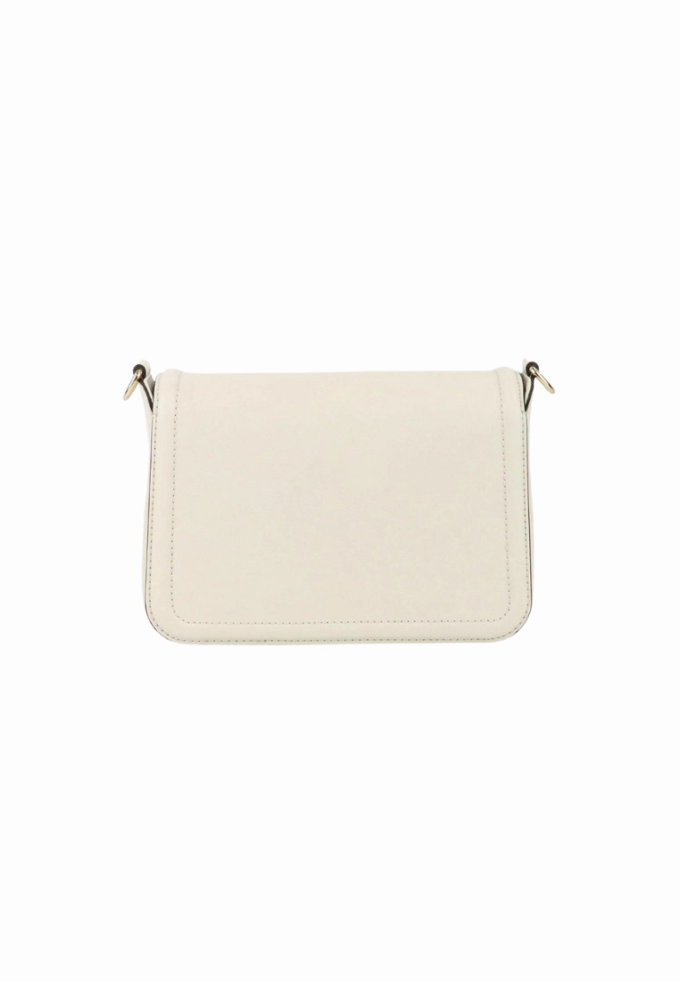 Marc Jacobs Signet H901L01RE21 Leather Flap Crossbody In Marshmallow