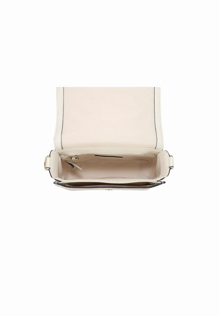 Marc Jacobs Signet H901L01RE21 Leather Flap Crossbody In Marshmallow