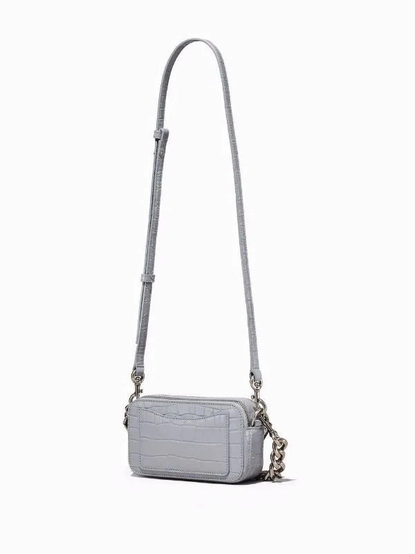 Marc Jacobs The Snapshot Croc-Embossed Sling Bag ( Cool Grey )