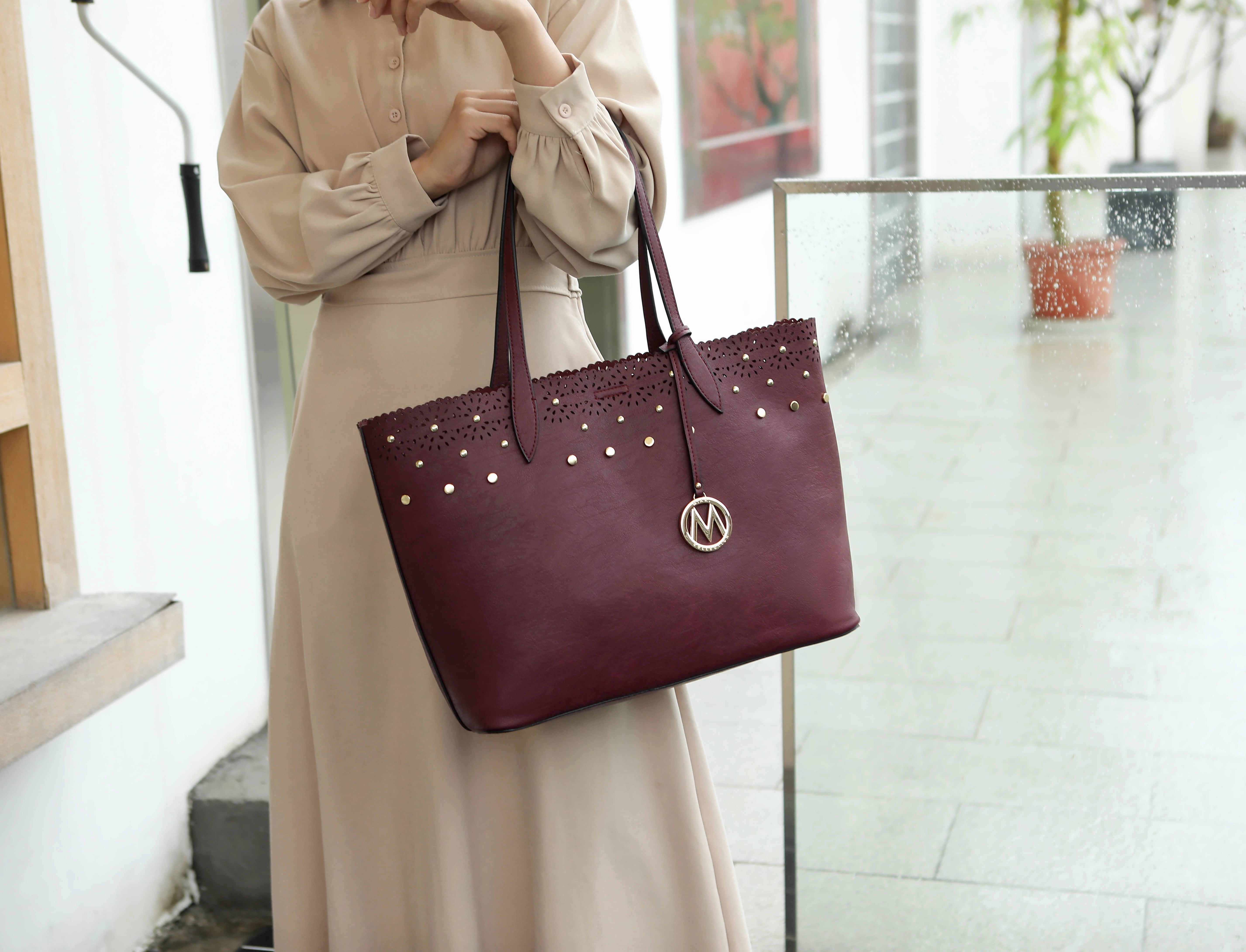 Mariahna 3 Pcs Shopper Tote, crossbody and Wallet