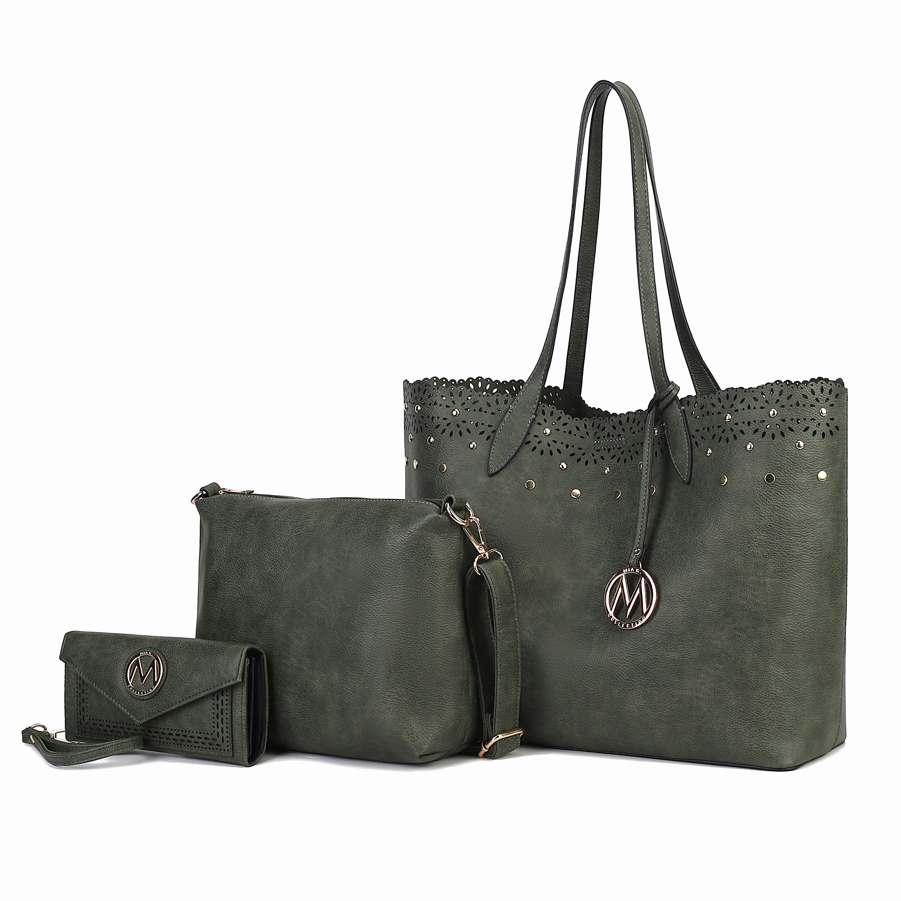 Mariahna 3 Pcs Shopper Tote, crossbody and Wallet