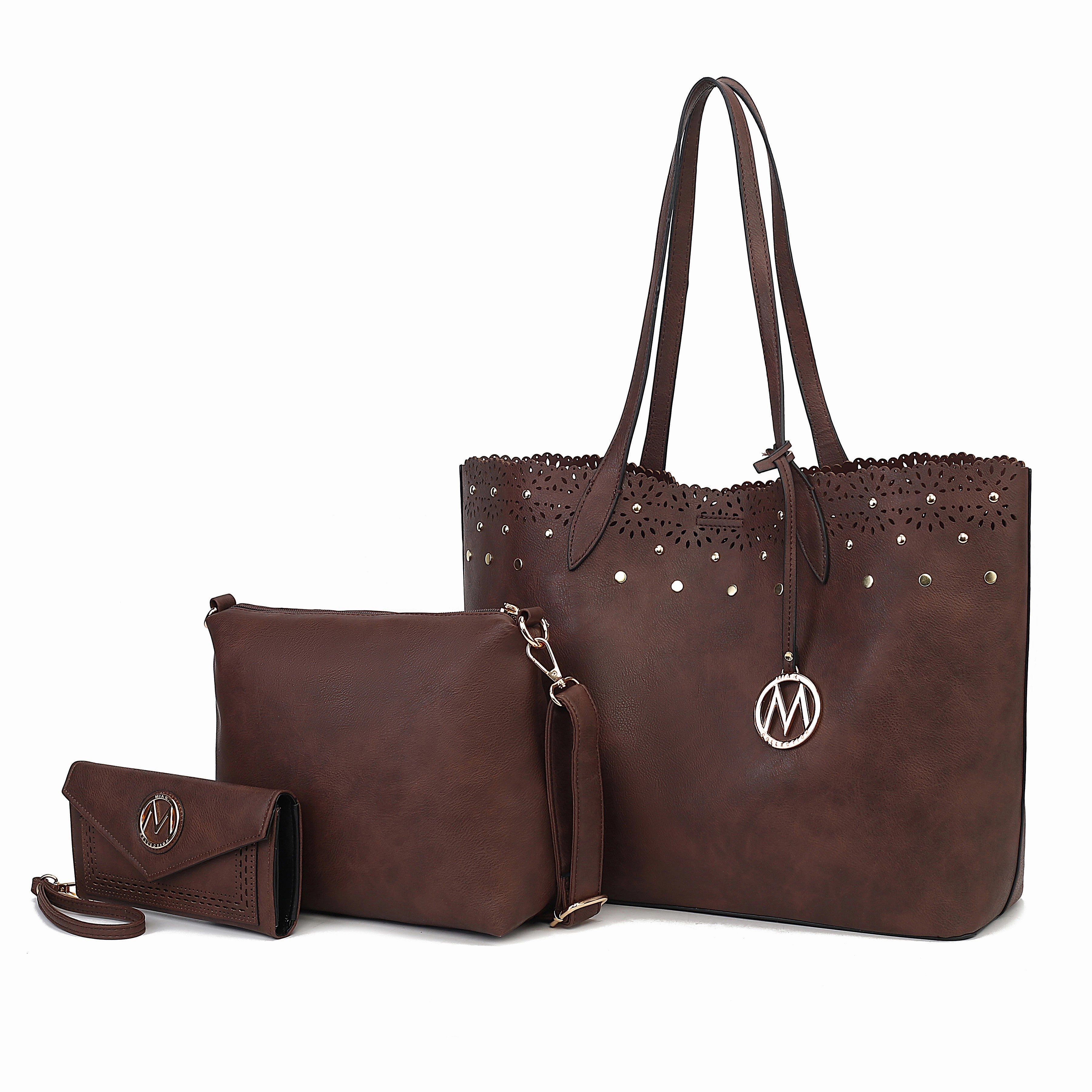 Mariahna 3 Pcs Shopper Tote, crossbody and Wallet