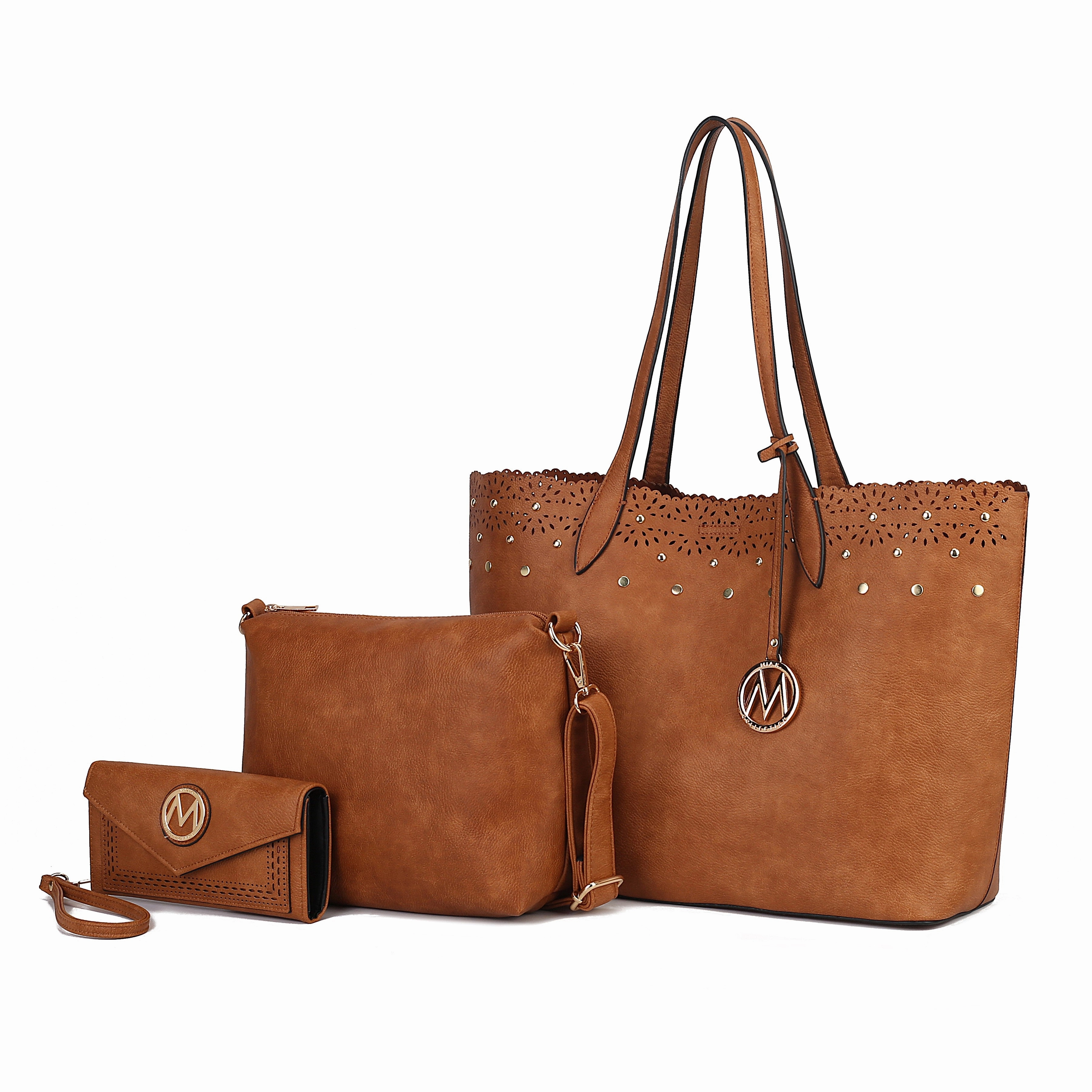 Mariahna 3 Pcs Shopper Tote, crossbody and Wallet
