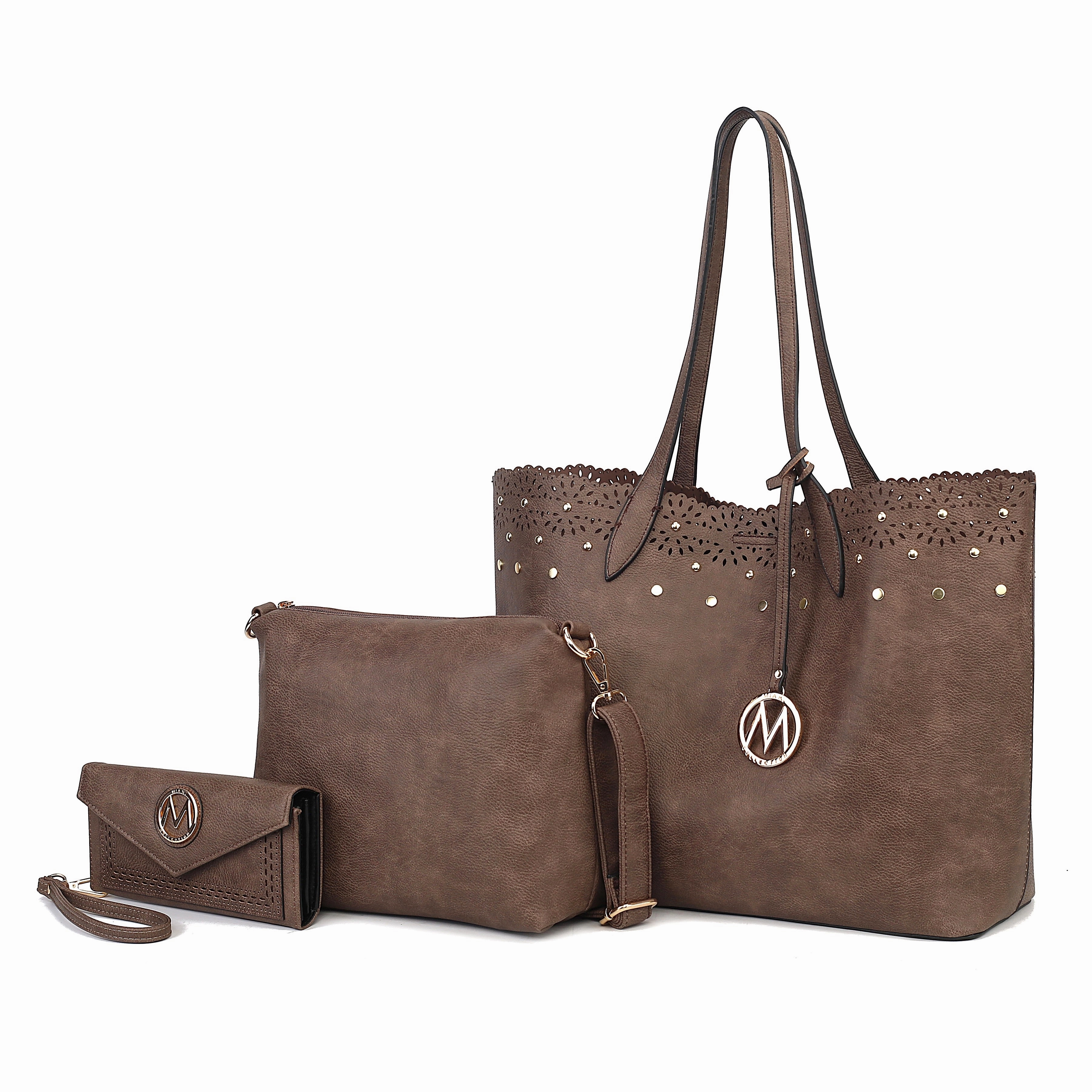 Mariahna 3 Pcs Shopper Tote, crossbody and Wallet