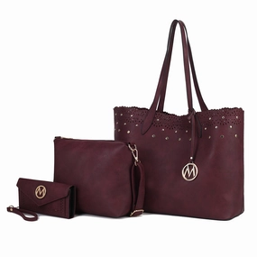 Mariahna 3 Pcs Shopper Tote, crossbody and Wallet