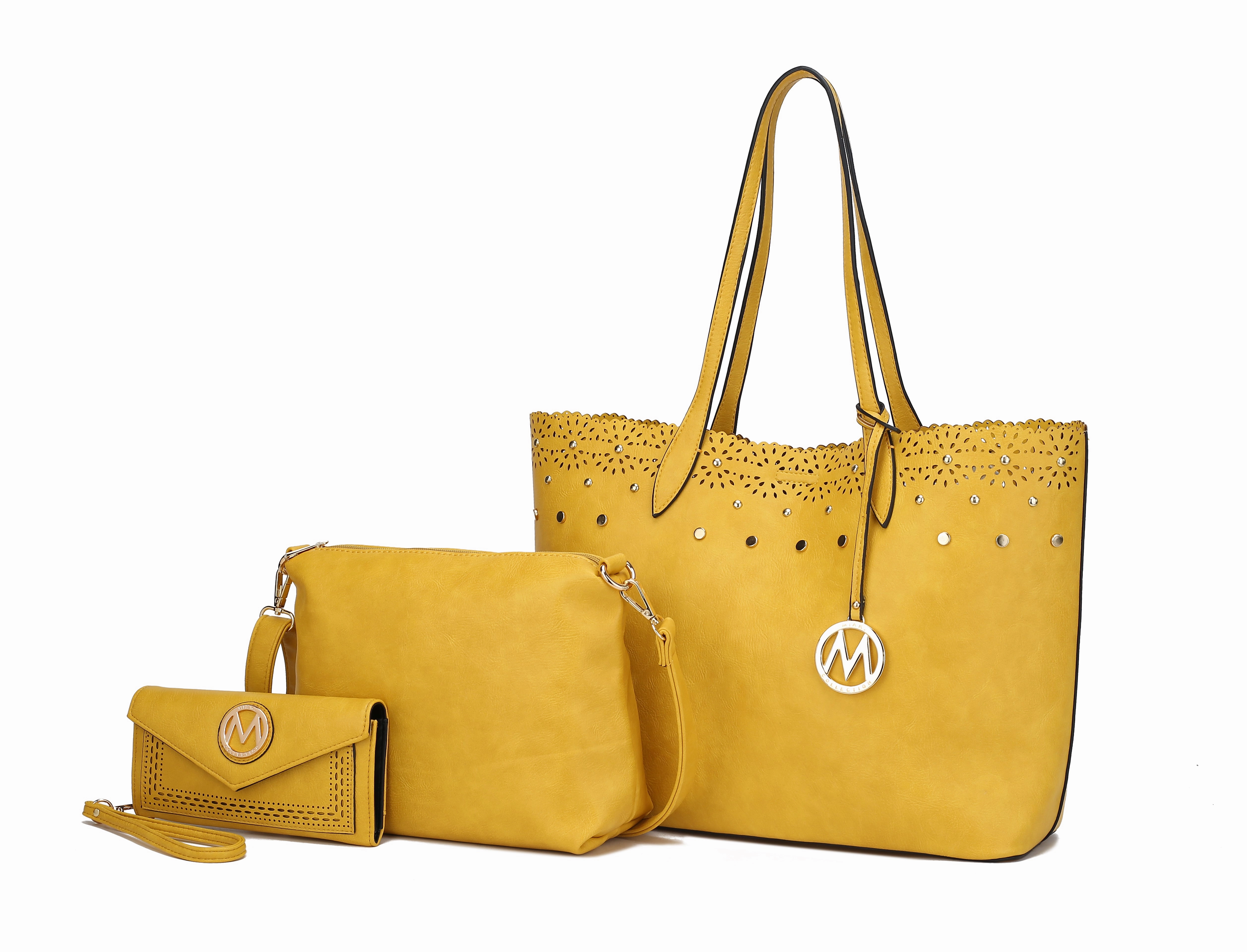 Mariahna 3 Pcs Shopper Tote, crossbody and Wallet