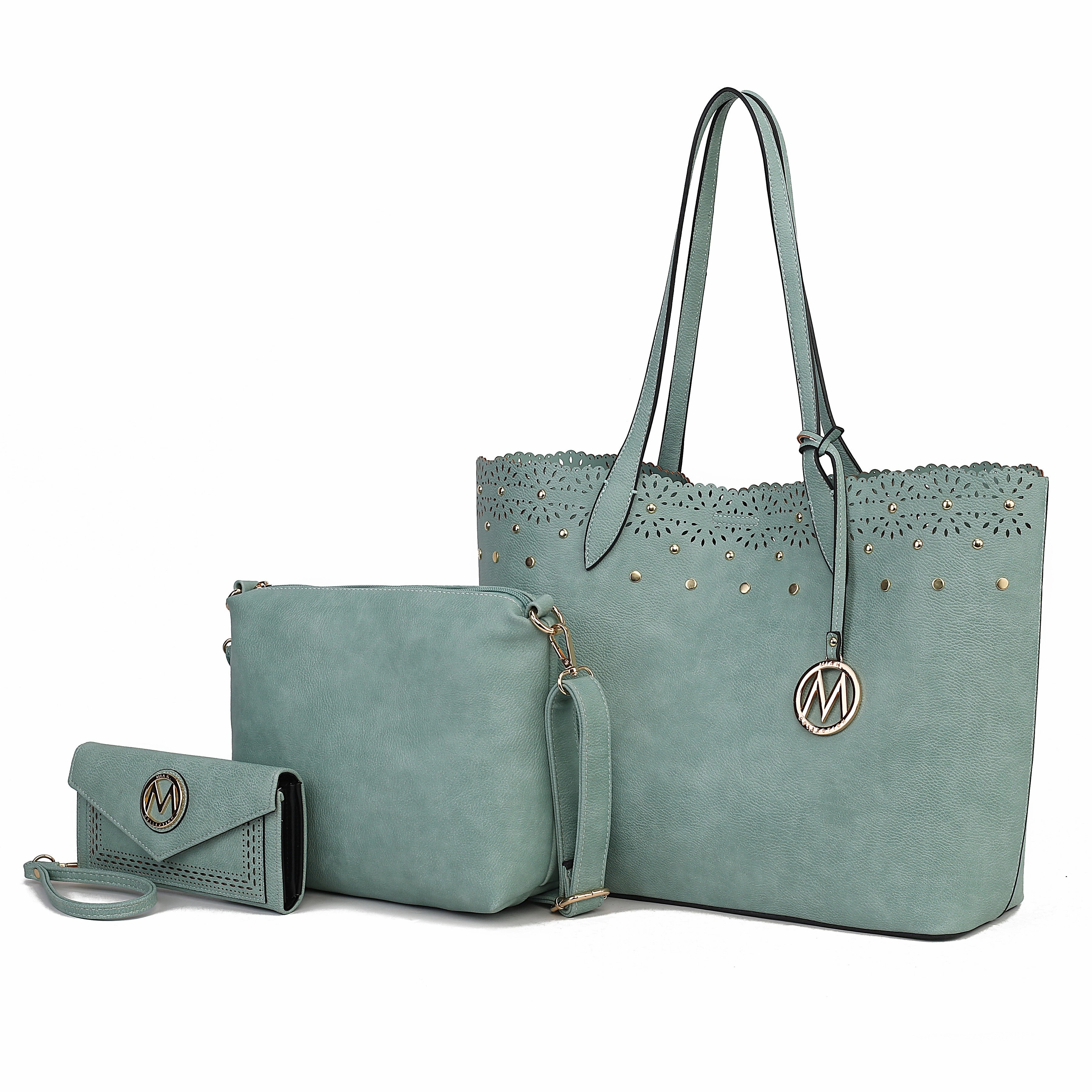 Mariahna 3 Pcs Shopper Tote, crossbody and Wallet