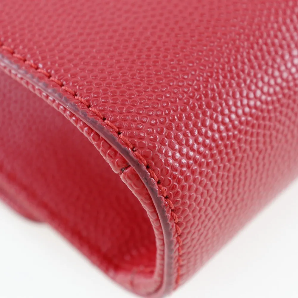 MARIO VALENTINO Shoulder Bag leather Red 2-way clutch ChainShoulder Women Used