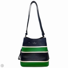 Marti Stripe Applique Small Bucket Bag Designer By Kate Spade In Green Navy Multi, Size: Medium
